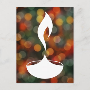 Diwali diya bokeh ljus vykort