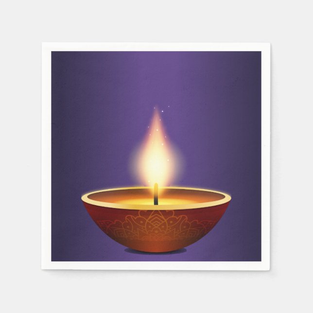 Diwali Diya Lila - bakgrund Pappersservett (Framsidan)