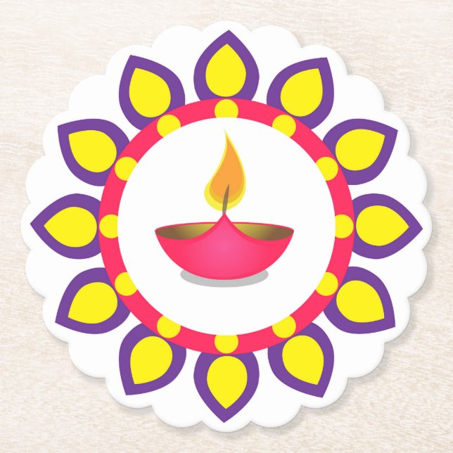 Diwali Diya Underlägg Papper (Framsida)