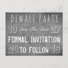 Diwali-fest Save The Date-krita tavla Meddelande Vykort