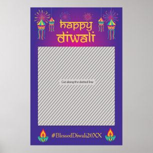 Diwali-festdekoration för fotobås poster