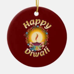 Diwali Festival Ljus Hindu Sikh Jain Julgransprydnad Keramik