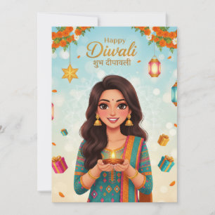 Diwali-festivalfirande Inbjudningar