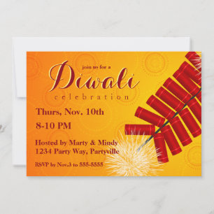 Diwali Firecrackers-inbjudan Inbjudningar