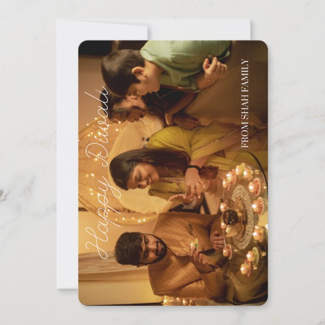 Diwali Flat fotokort Julkort (Framsida)