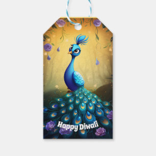 🦚 Diwali : Förändrat vykort för peacock Presentetikett