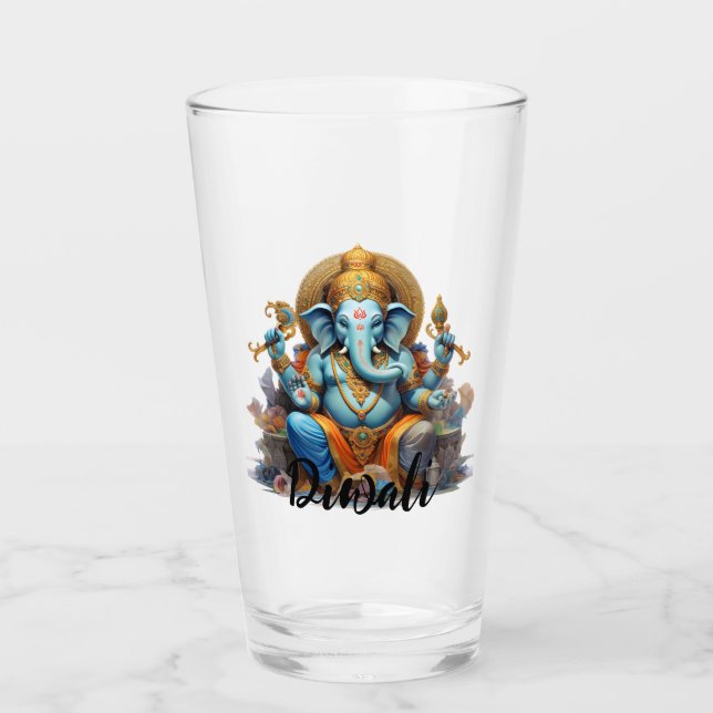 Diwali Ganesh Glass Glaskopp (Framsida)
