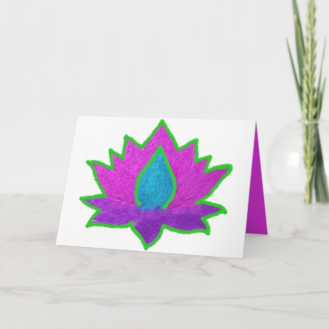 Diwali glitter lotus helgkort (Framsida)