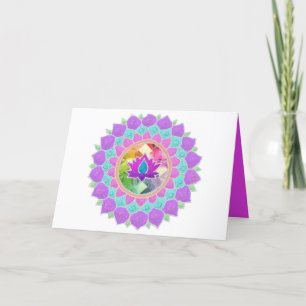 Diwali glitter lotus rangoli helgkort