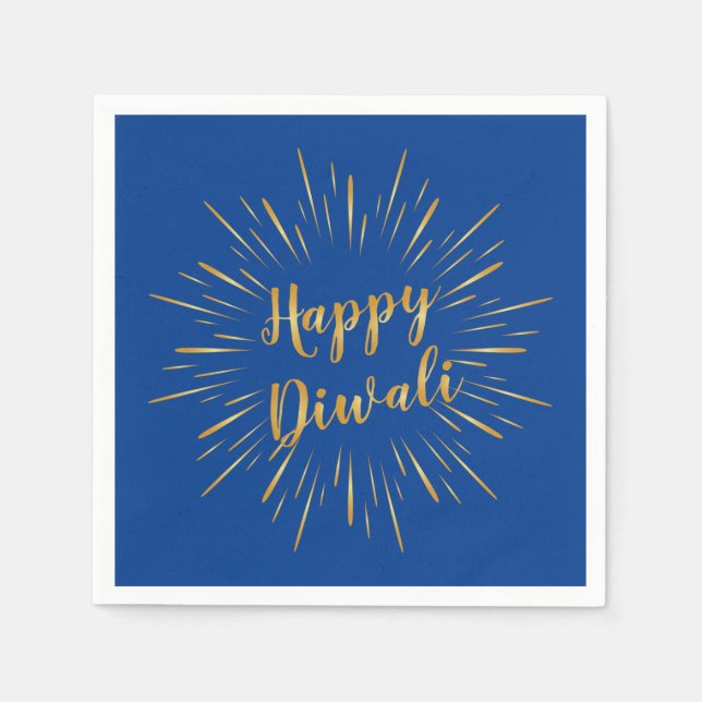 Diwali Guld Calligraphy - Anpassningsbar Colo Pappersservett (Framsidan)