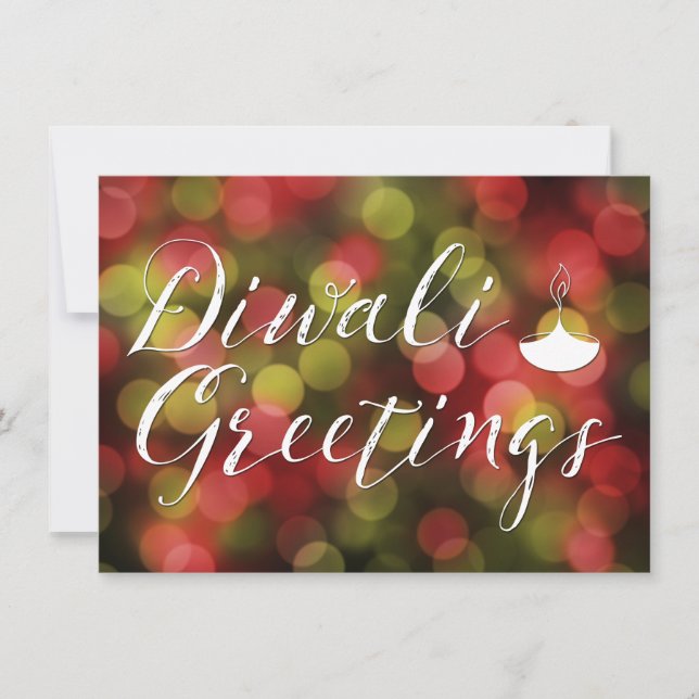 diwali hälsning bokeh ljus kort (Framsida)