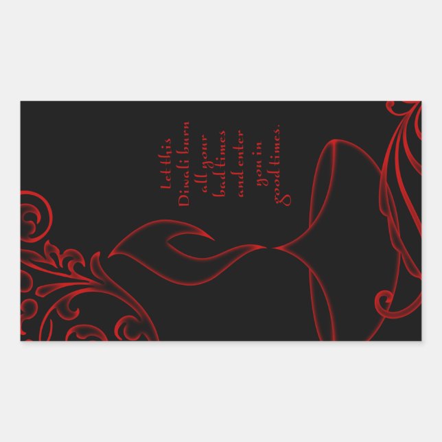 Diwali hälsning (elegant light) rektangulärt klistermärke (Framsida)