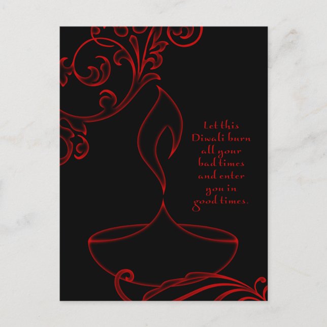 Diwali hälsning (elegant light) vykort (Framsida)