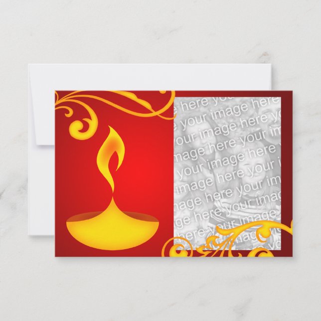 Diwali hälsning-fotokort : underbar ljus kort (Framsida)