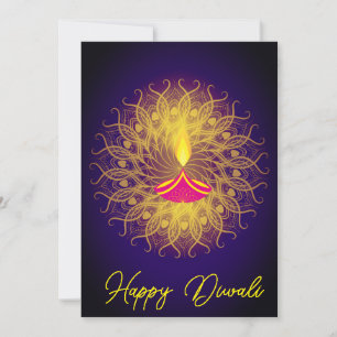 Diwali hälsning helgdag diya-kort julkort