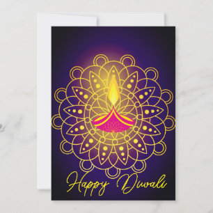 Diwali hälsning helgdag diya-kort julkort