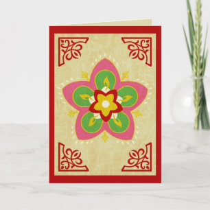 diwali hälsning rangoli kort