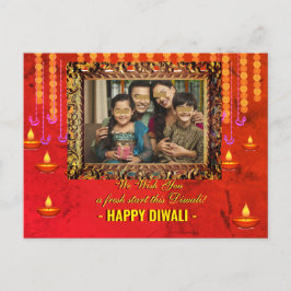 Diwali hälsning traditionellt fotokort vykort