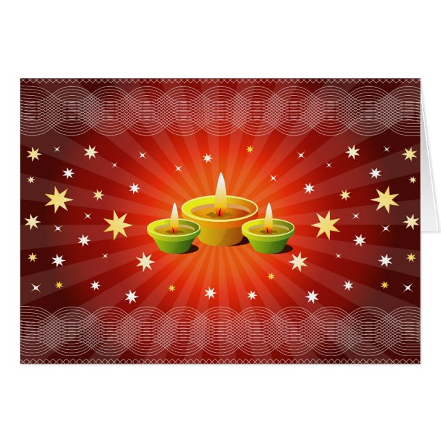 Diwali hälsningar hälsningskort (Framsidan Horizontal)