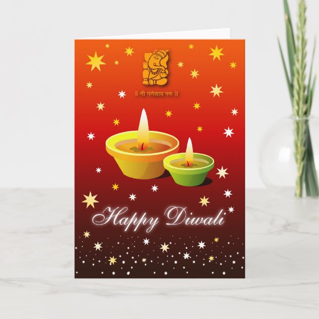Diwali hälsningkort kort (Framsida)