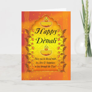 Diwali hälsningkort med lampor kort
