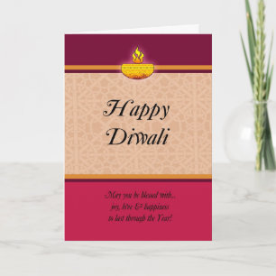 Diwali-hälsningskort med lampa kort