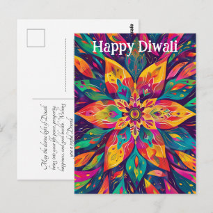 Diwali i samtida livfulla färger vykort