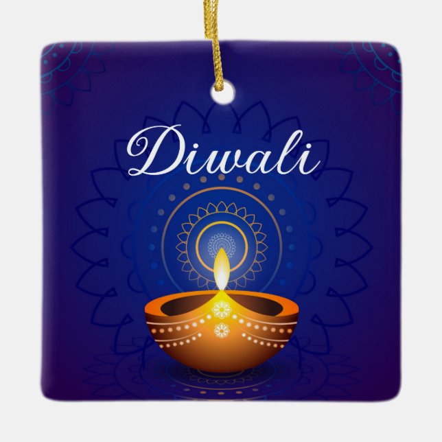 Diwali Julgransprydnad Keramik (Framsida)