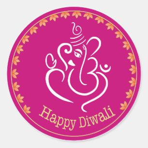 Diwali-klistermärken för presenter och kort paket runt klistermärke