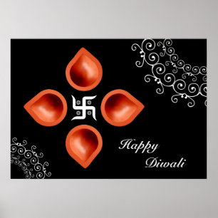 Diwali lampdekoration poster