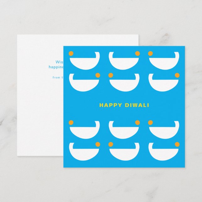Diwali-lampor - Cyan Kort (Fram/baksida)
