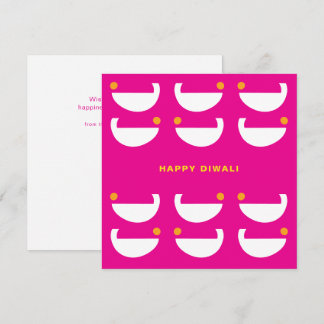 Diwali-lampor - Fuschia Kort