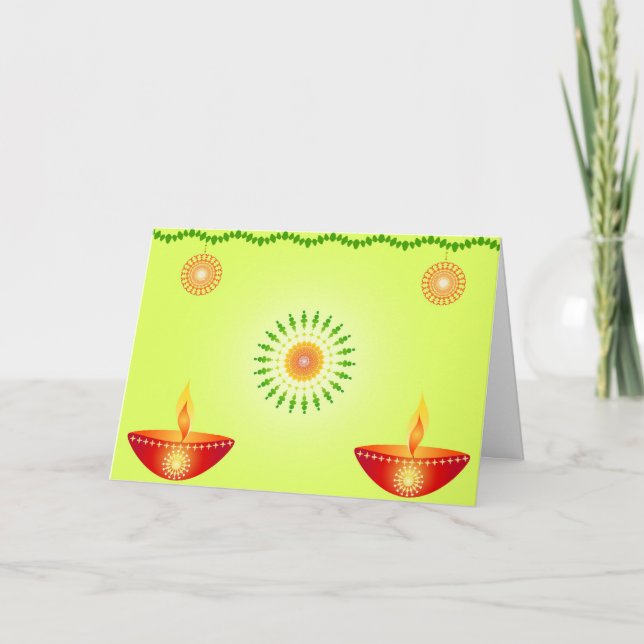 Diwali lampor - kort (Framsida)