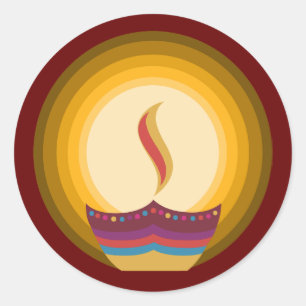 Diwali: Ljus Hindu-festivalen Runt Klistermärke