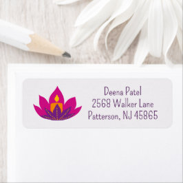 Diwali Lotus Flower Candle Adress Returadress Etikett