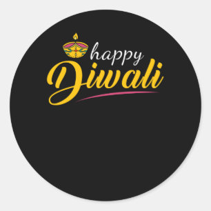 Diwali Lycklig Diwali Runt Klistermärke
