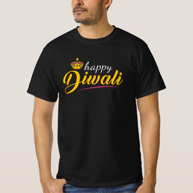Diwali Lycklig Diwali T Shirt (Framsida)