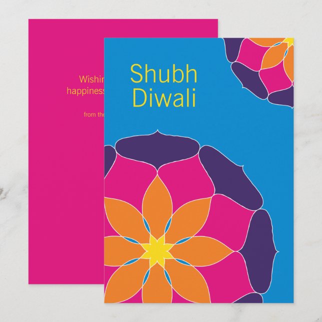 Diwali Mandala Kort (Fram/baksida)