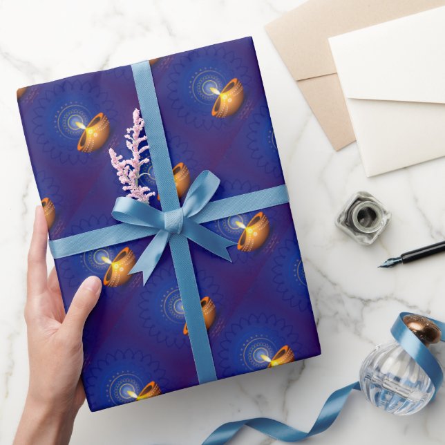 Diwali med Diya Presentpapper (Gifting)