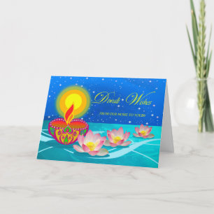 Diwali Önskemål från vårt hem till Yours, Diya, Lo Kort