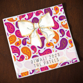 Diwali Paisley White Bow Napkin Pappersservett