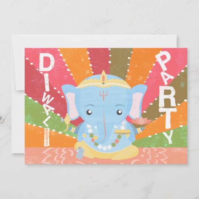 Diwali partyinbjudan inbjudningar (Framsida)