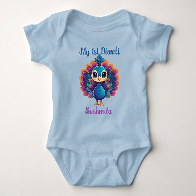 Diwali Peacock Debut T Shirt (Framsida)