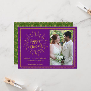 Diwali Photo Greeting Card - Anpassningsbar Färg Kort