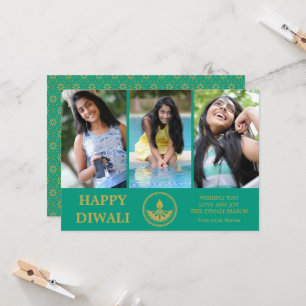 Diwali Photo Greeting Card - Anpassningsbar Färg Kort