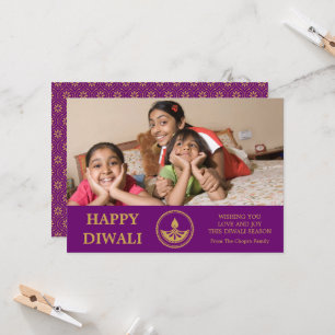 Diwali Photo Greeting Card - Anpassningsbar Färg Kort
