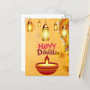 Diwali Post Card - festival av Ljus Önskemål Helg Vykort