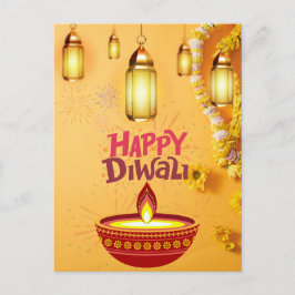 Diwali Post Card - festival av Ljus Önskemål Helg Vykort