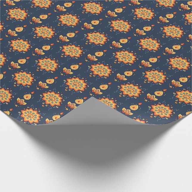 Diwali Radiant Petal Rrythm Presentpapper (Hörn)
