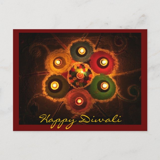 Diwali Rangoli-1 Vykort (Framsida)